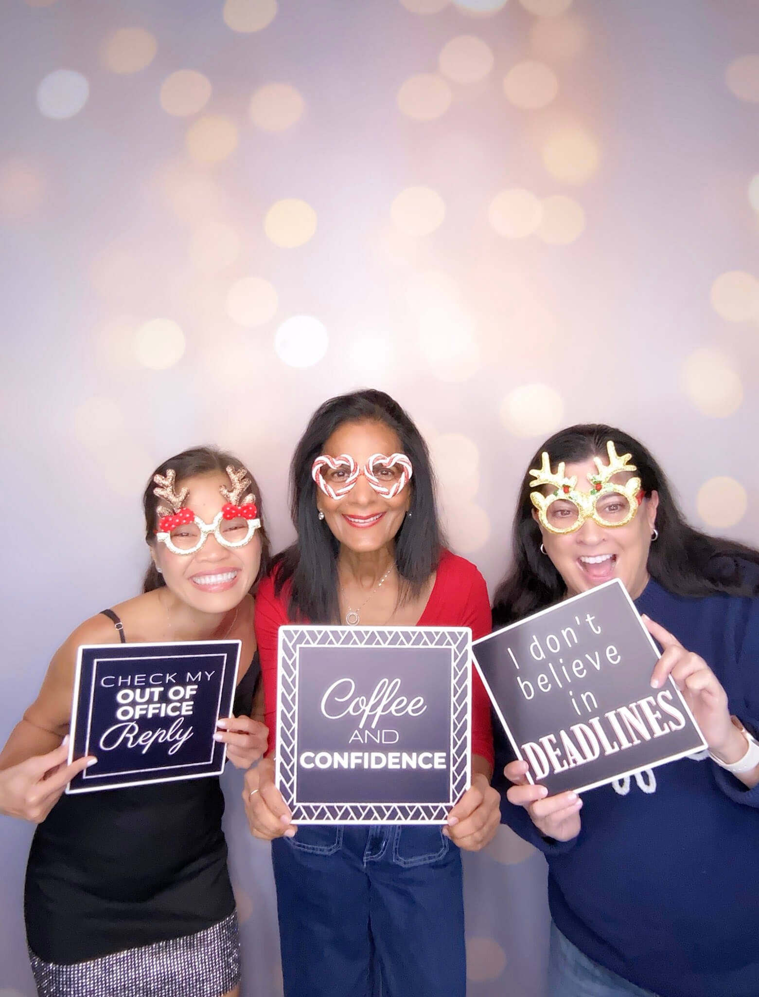 Corporate holiday party guests