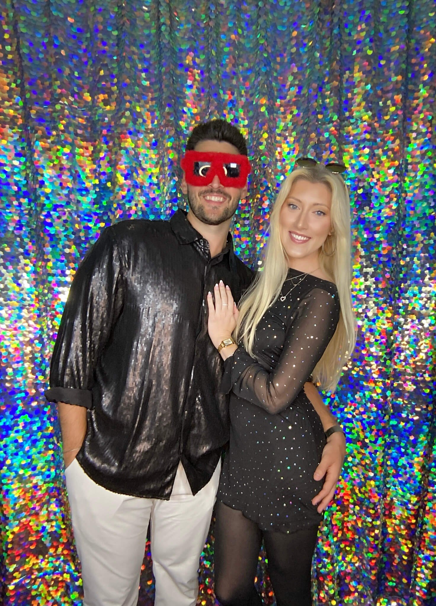 Disco themed celebration guests