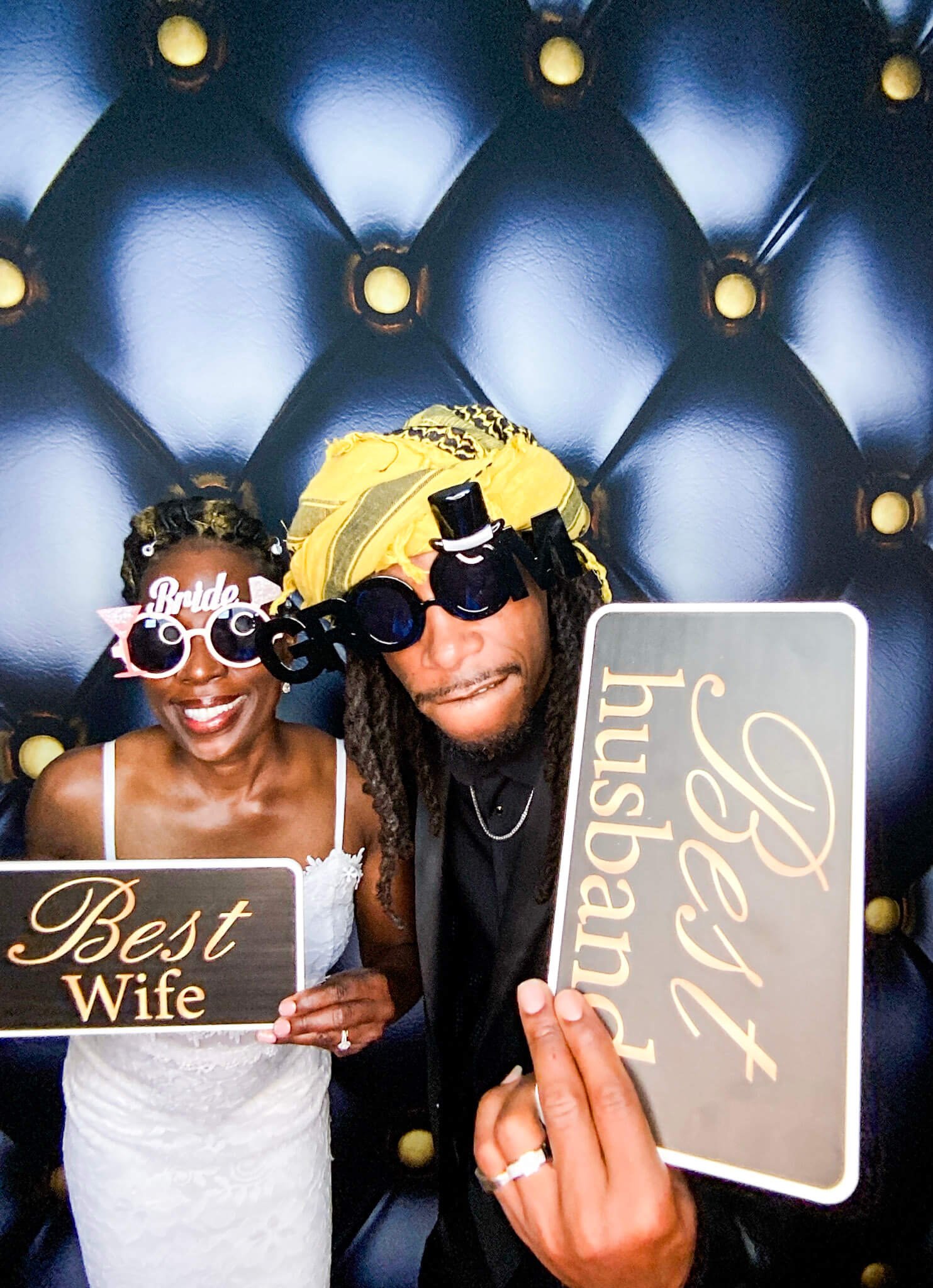 Wedding couple portrait on black background